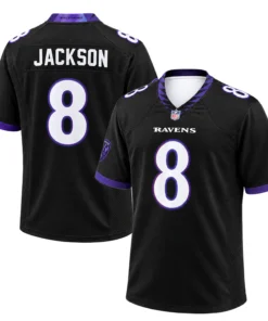 Men's Lamar Jackson Ravens Black Jersey Game Day Elite