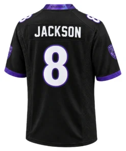 Men's Lamar Jackson Ravens Black Jersey Game Day Elite