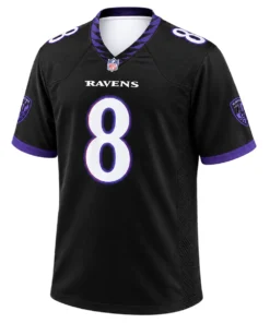 Men's Lamar Jackson Ravens Black Jersey Game Day Elite