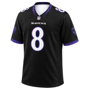 Men's Lamar Jackson Ravens Black Jersey Game Day Elite