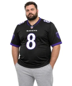 Men's Lamar Jackson Ravens Black Jersey Game Day Elite