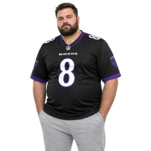 Men's Lamar Jackson Ravens Black Jersey Game Day Elite