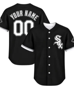 Men's White Sox Jersey Dynamic Black Custom Alternate