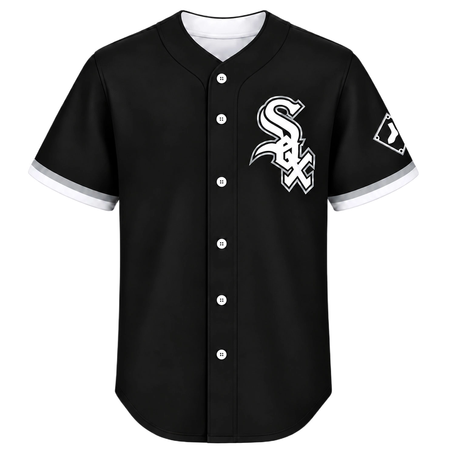 Men's White Sox Jersey Dynamic Black Custom Alternate