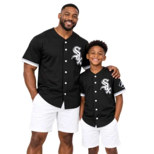 Men's White Sox Jersey Dynamic Black Custom Alternate