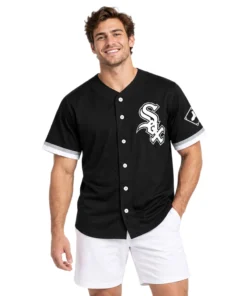 Men's White Sox Jersey Dynamic Black Custom Alternate