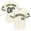 Milwaukee Brewers Custom Jersey Remarkable Cream Home