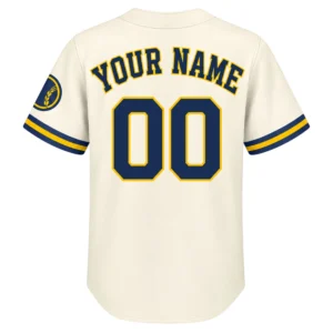 Milwaukee Brewers Custom Jersey Remarkable Cream Home