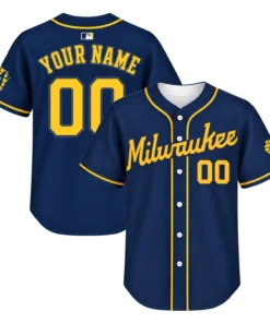 Milwaukee Brewers Navy Jersey Vibrant Baseball Style