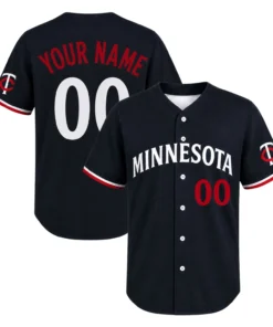 Minnesota Baseball Jersey Custom Exclusive Navy Style
