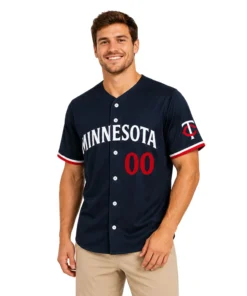 Minnesota Baseball Jersey Custom Exclusive Navy Style
