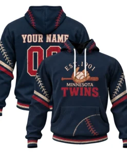 Minnesota Twins Baseball Hoodie Creative Vintage Look