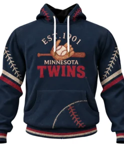 Minnesota Twins Baseball Hoodie Creative Vintage Look