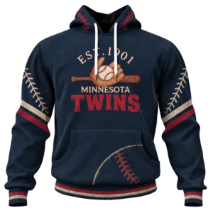 Minnesota Twins Baseball Hoodie Creative Vintage Look