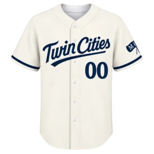 Minnesota Twins Custom Baseball Jersey Bold Cream Style