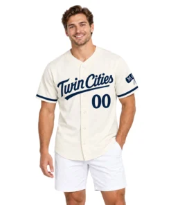 Minnesota Twins Custom Baseball Jersey Bold Cream Style
