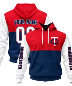 Minnesota Twins Custom Hoodie Bold Red Navy Colorblock