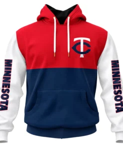 Minnesota Twins Custom Hoodie Bold Red Navy Colorblock