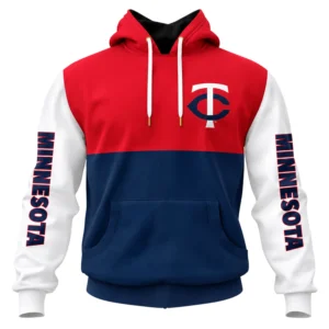 Minnesota Twins Custom Hoodie Bold Red Navy Colorblock