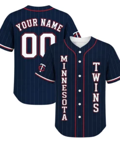 Minnesota Twins Custom Jersey Navy Pinstripe Brilliant