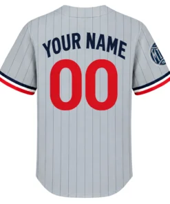 Minnesota Twins Gray Jersey Elite New Logo Pinstripe