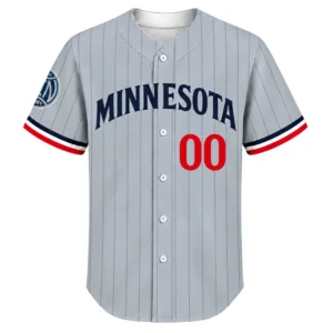 Minnesota Twins Gray Jersey Elite New Logo Pinstripe