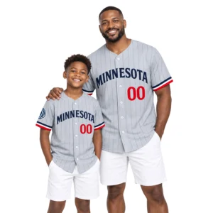 Minnesota Twins Gray Jersey Elite New Logo Pinstripe