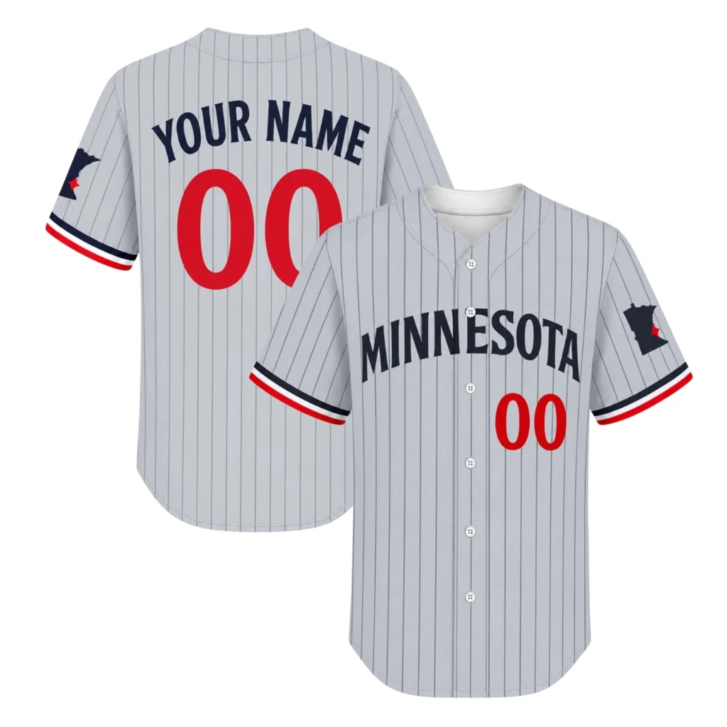 Minnesota Twins Pinstripe Jersey Custom Remarkable Gray