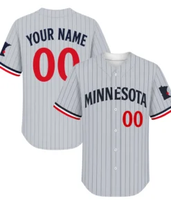 Minnesota Twins Pinstripe Jersey Custom Remarkable Gray