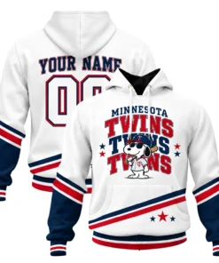 Minnesota Twins Snoopy Hoodie Playful Baseball Graphic