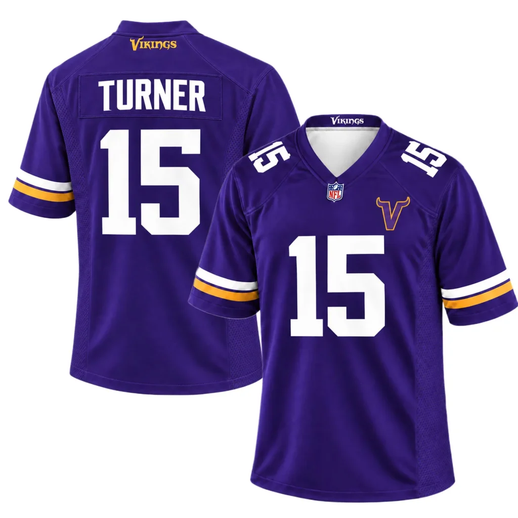 Minnesota Vikings Dallas Turner Jersey Bold Name & Number S-7XL