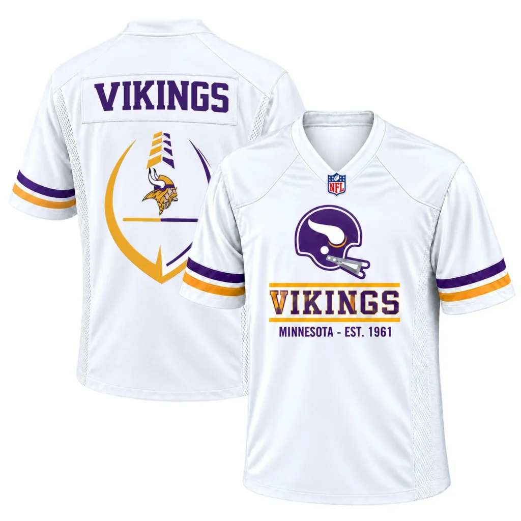 Minnesota Vikings Sport Fan Jersey Vibrant White Design