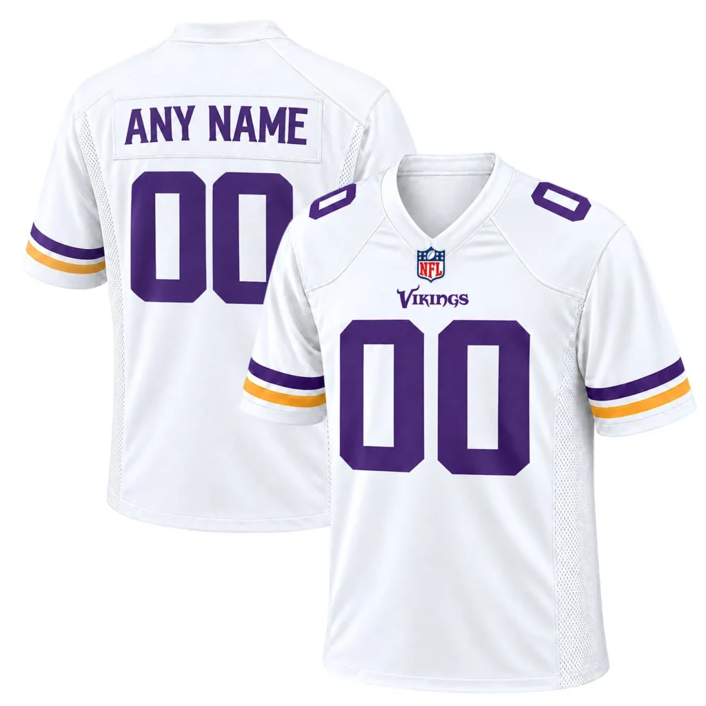 Minnesota White Jersey Football Mom Gear Bold Name and Number