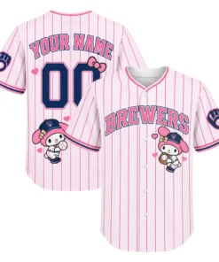 My Melody Brewers Jersey Charming Pink Pinstripe Custom