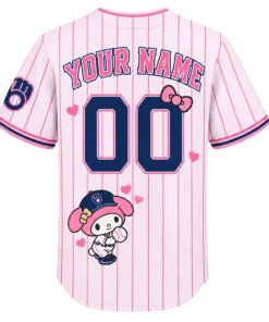 My Melody Brewers Jersey Charming Pink Pinstripe Custom