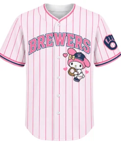 My Melody Brewers Jersey Charming Pink Pinstripe Custom
