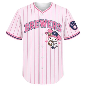 My Melody Brewers Jersey Charming Pink Pinstripe Custom
