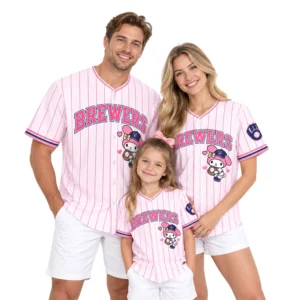 My Melody Brewers Jersey Charming Pink Pinstripe Custom