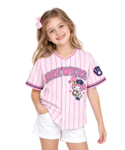 My Melody Brewers Jersey Charming Pink Pinstripe Custom
