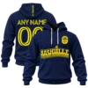 Navy Nashville Pullover Hoodie Vibrant Skyline Graphic Custom