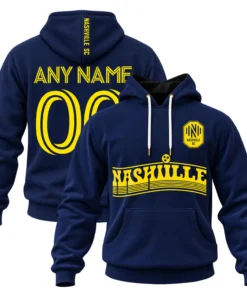 Navy Nashville Pullover Hoodie Vibrant Skyline Graphic Custom