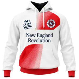NE Revolution Red White Hoodie Bold Custom Name & Number