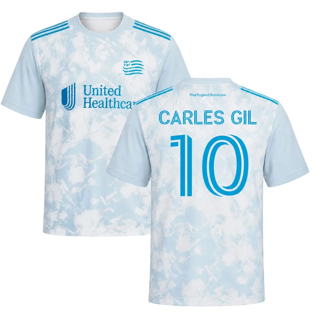 NE Revolution White Jersey Carles Gil – Legendary Fan Gear