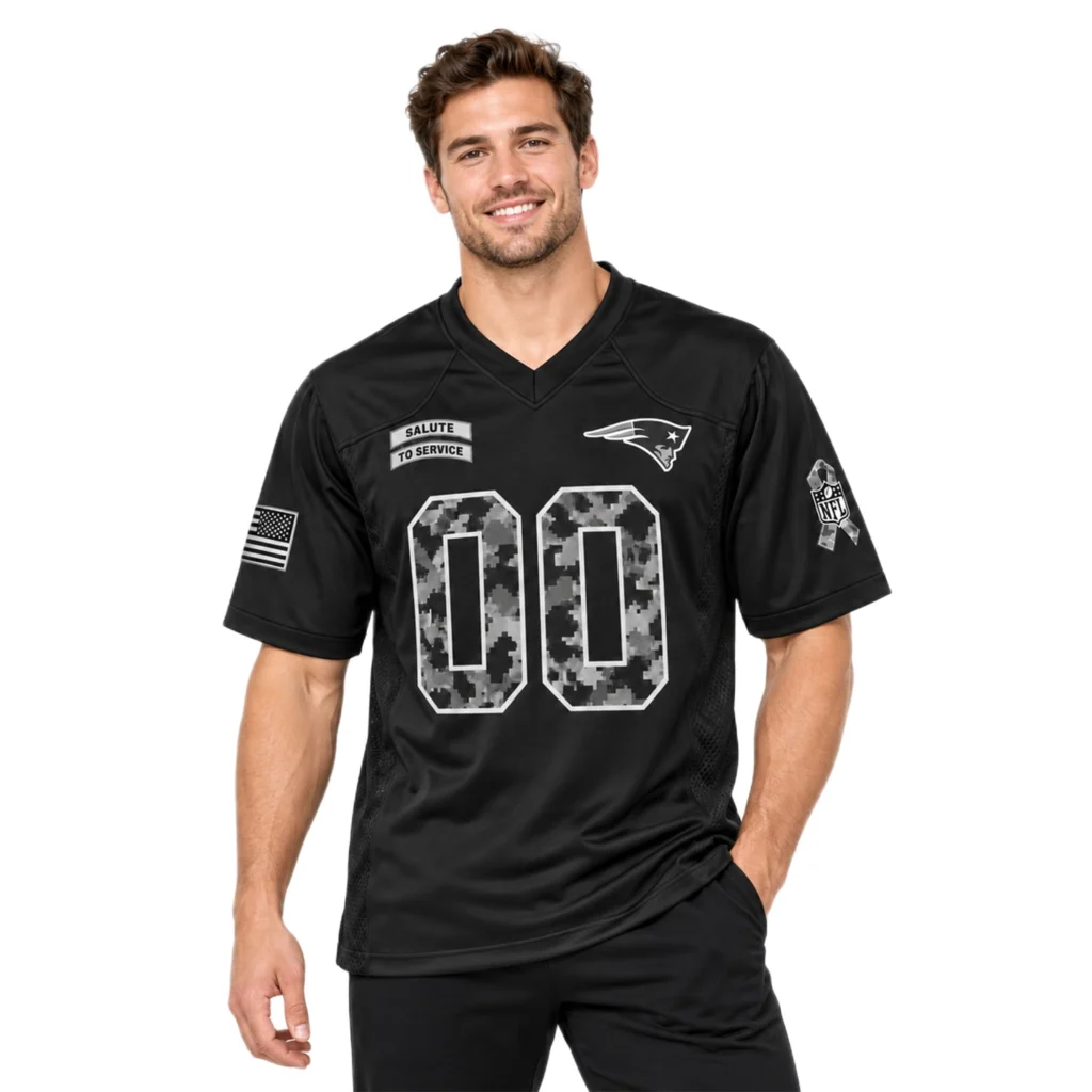 New England Patriots Black Jersey Powerful 2026 Salute