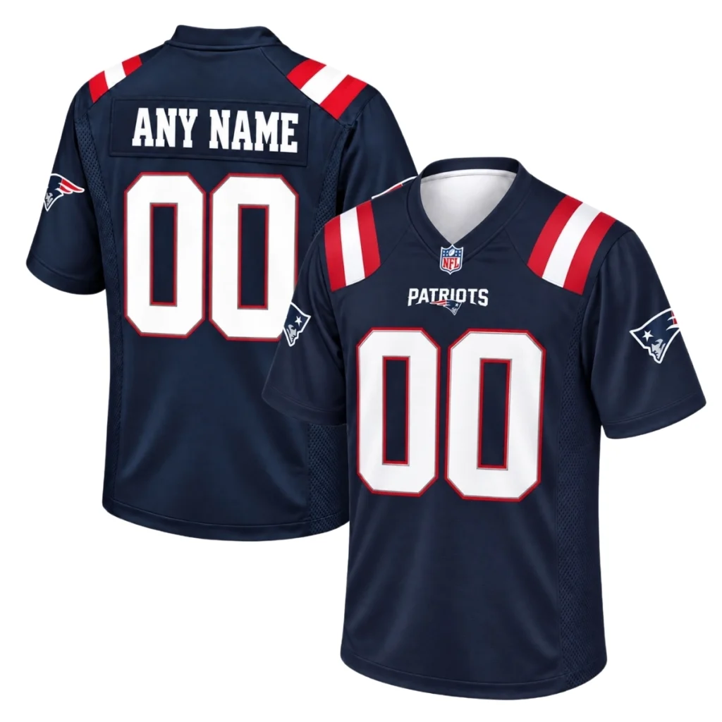 New England Patriots Jersey Bold Navy Custom Fanwear