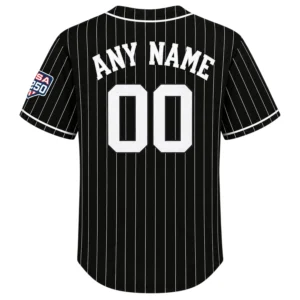 New York Yankees Black Jersey Bold Pinstripe MLB Jersey
