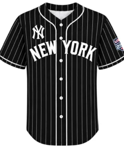 New York Yankees Black Jersey Bold Pinstripe MLB Jersey