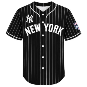 New York Yankees Black Jersey Bold Pinstripe MLB Jersey