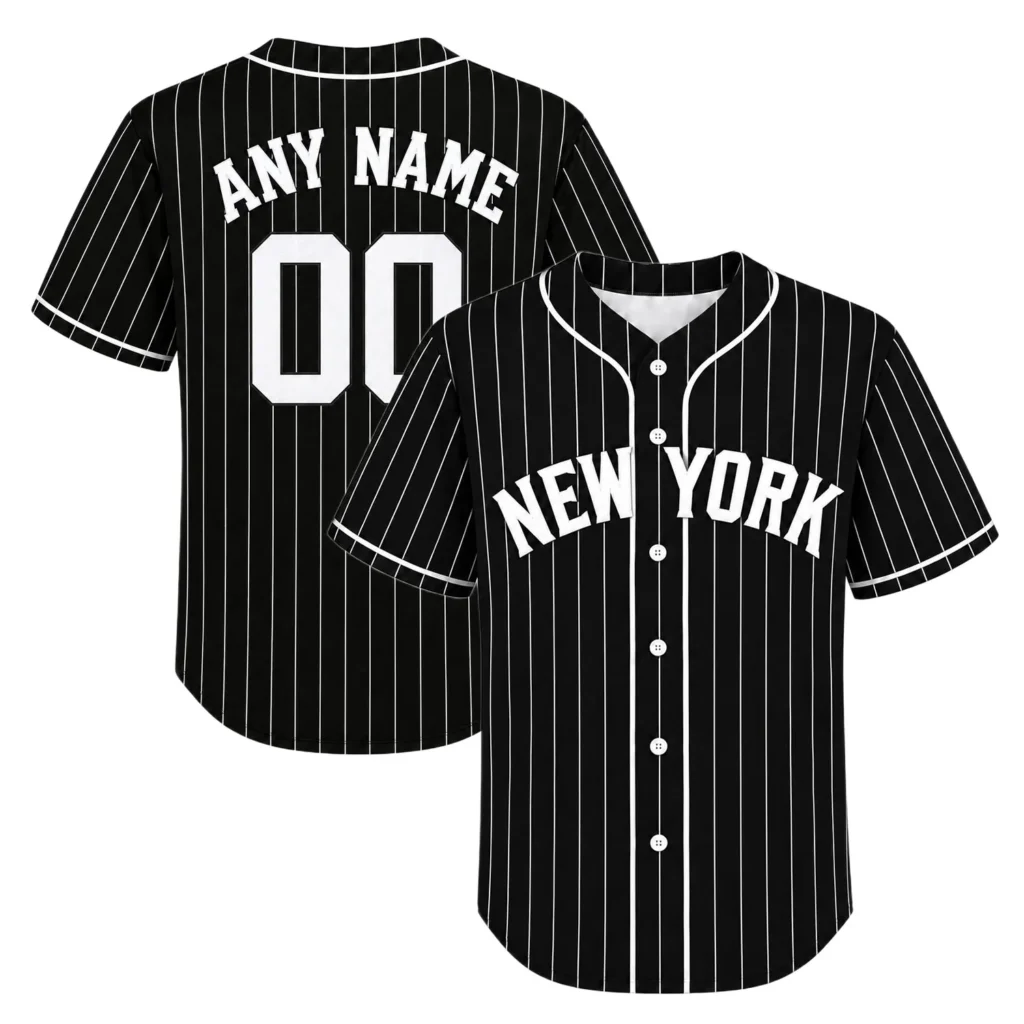 New York Yankees Black Jerseys Custom Player Elite Pinstripe Style