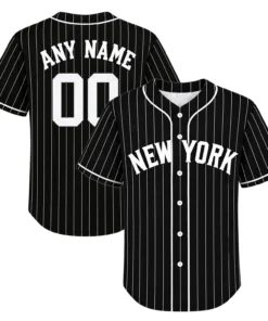New York Yankees Black Jerseys Custom Player Elite Pinstripe Style